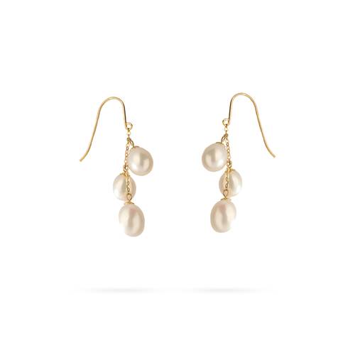 White pearl earrings