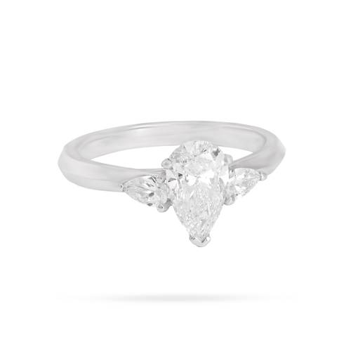 Pear Solitaire ring