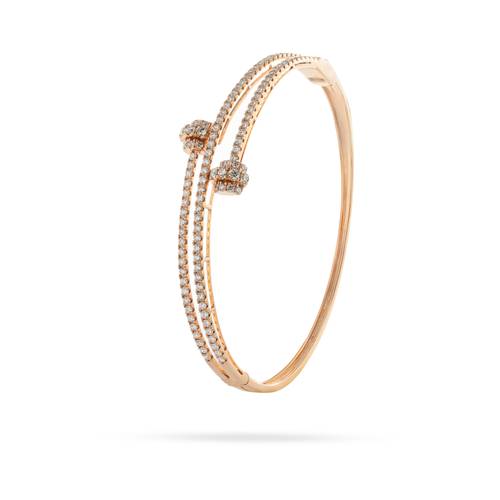 Pavé bangle bracelet in yellow gold