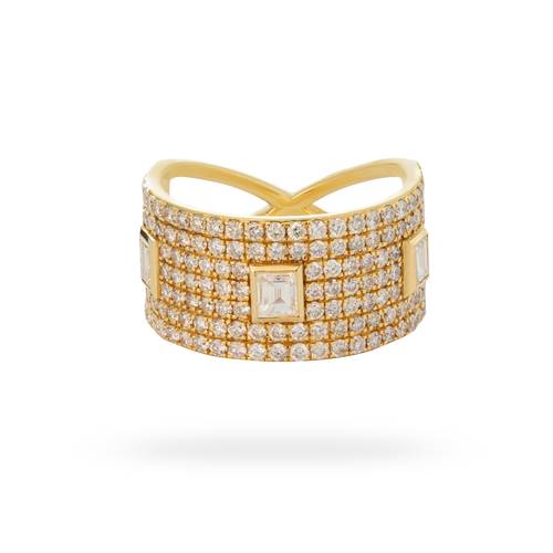Wide pavé diamond ring