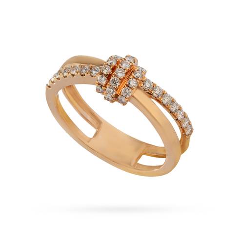 Round diamond pavé ring