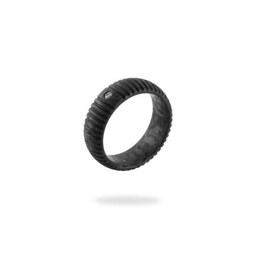 German carbon fiber vertical striped ring