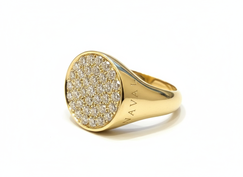 Round Yellow Chevalier ring