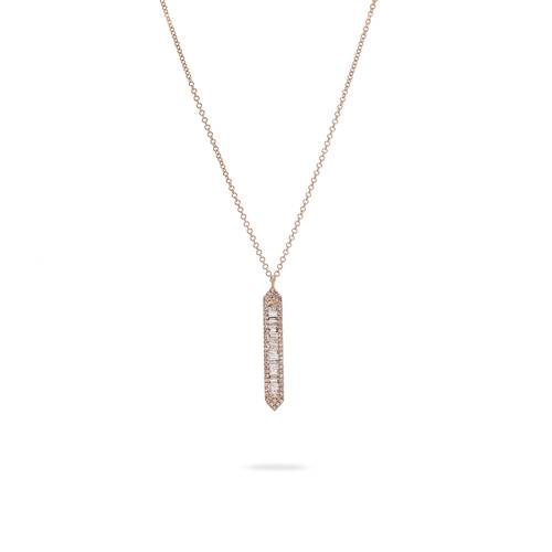 Pave long rectangular earring