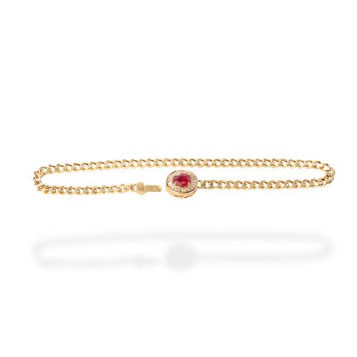 Oval red ruby ​​bracelet