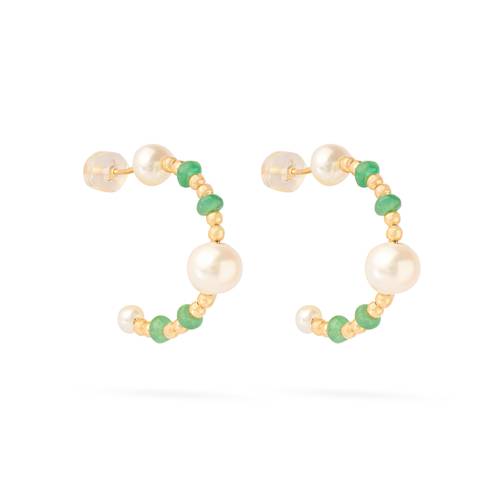 Lulu bow earring with emerald stone