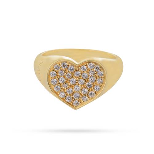 Heart-shaped chevelier ring
