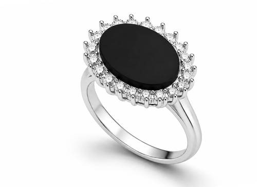 خاتم فضه 925 اسود