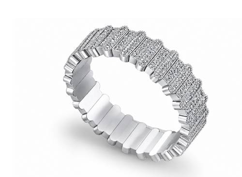 خاتم تصميم الماس فضه 925