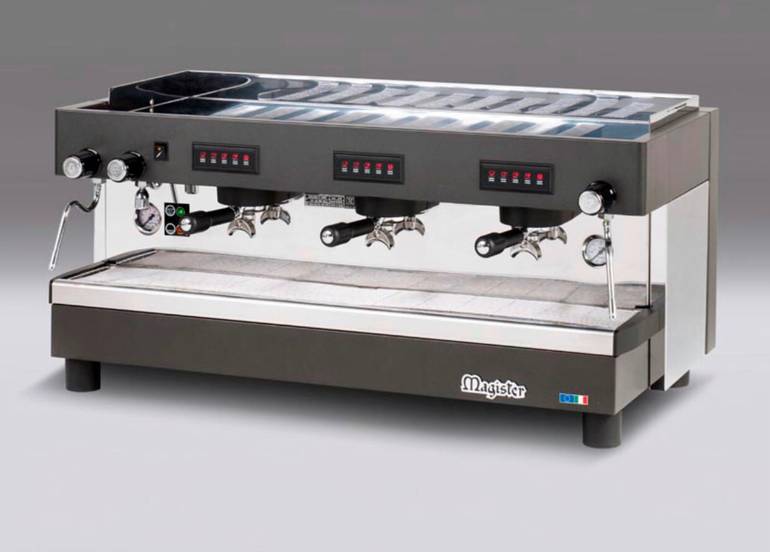 ماكينة قهوة ماجيستر اتش ار سي اسود ES100-HRC- ثلاثة مجموعات 17لتر 3Group - صناعة إيطالي