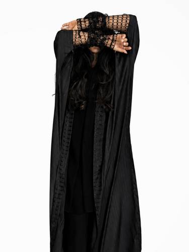Silk abaya Black