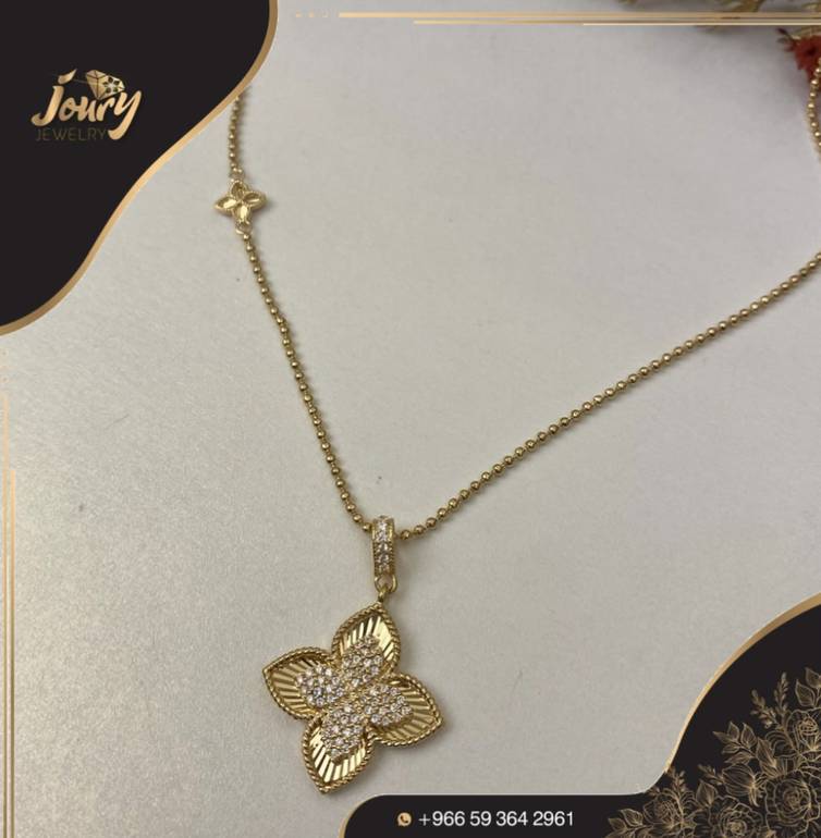 عقد طويل روز قولد ذهب عيار  21