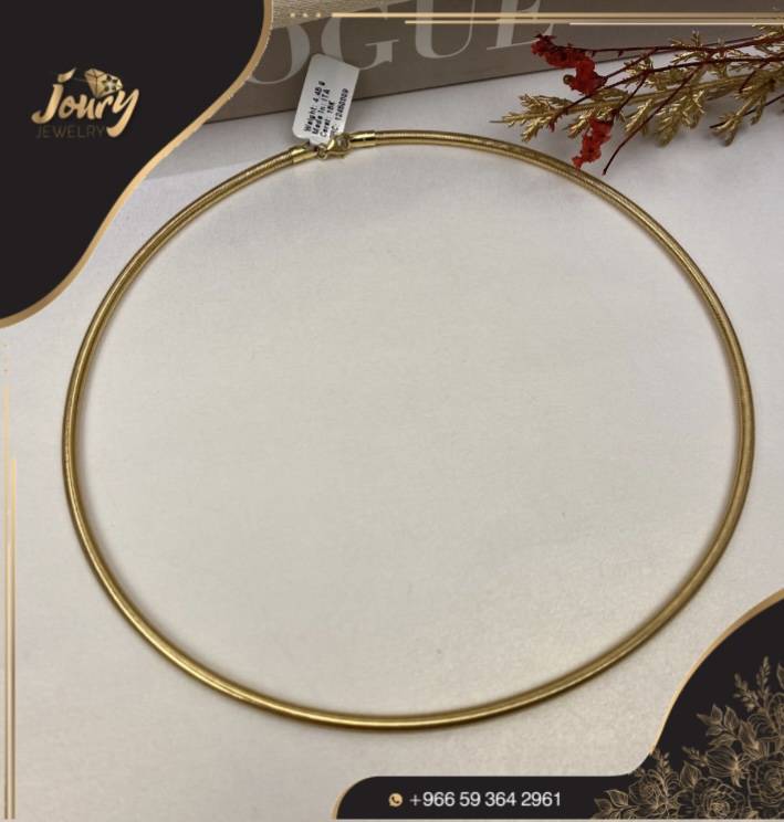 عقد ايطالي مطاطي ذهب عيار 18