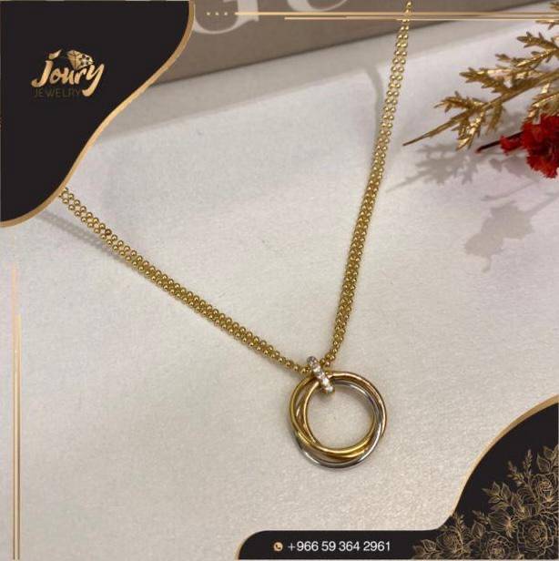 عقد الحلقات الماستر ذهب عيار ١٨ الحجم الوسط 