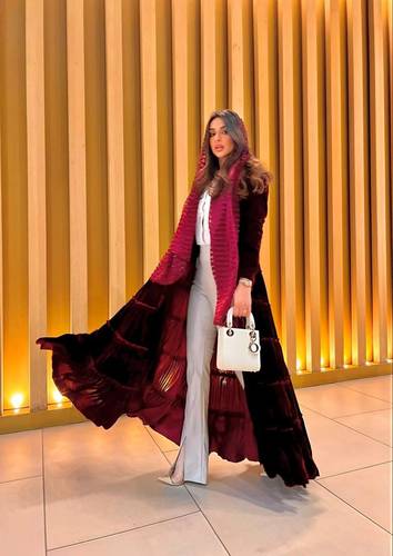 Velvet Abaya | Burgundy