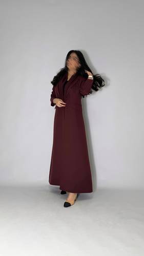Blazer Abaya | Burgundy & Stripes