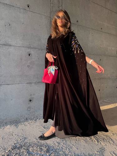 Embroidered Velvet Abaya