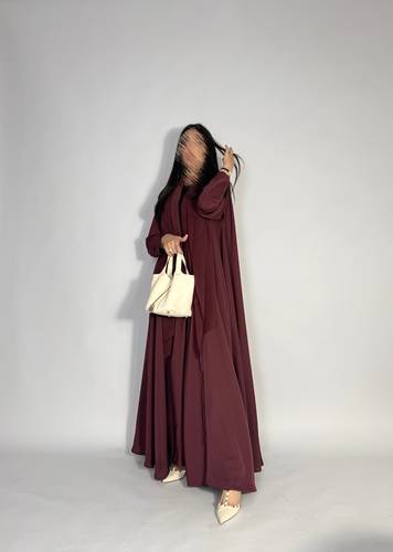 Crepe Abaya | Burgundy