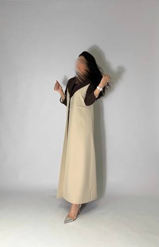 Blazer Abaya | Beige & Brown