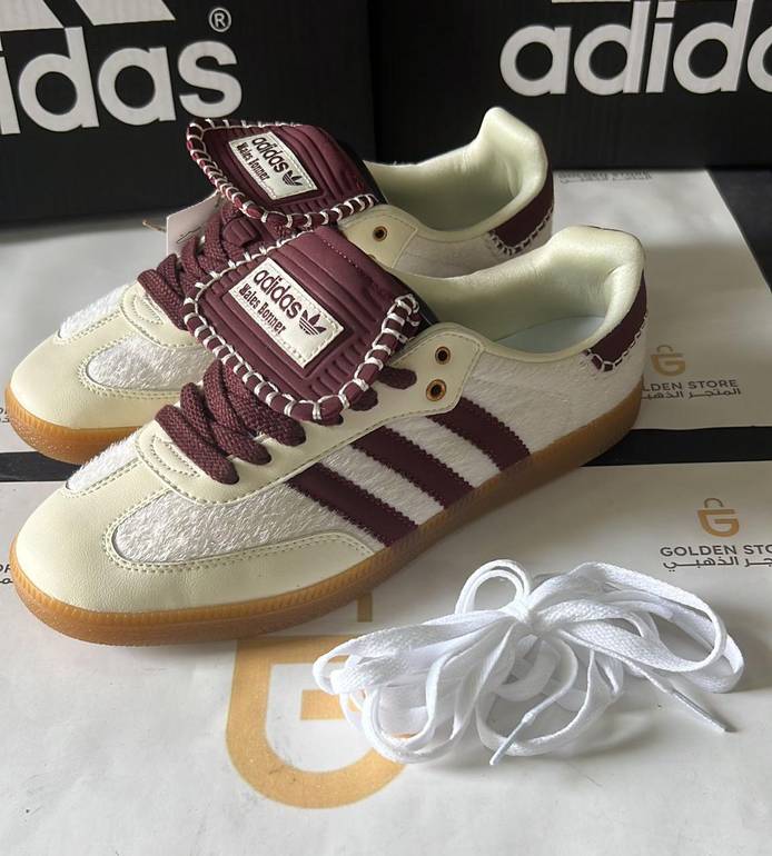 adidas gazelle silver green womens Wales Bonner Pony Hair Samba  Cream White / Mystery Brown  La Garonne