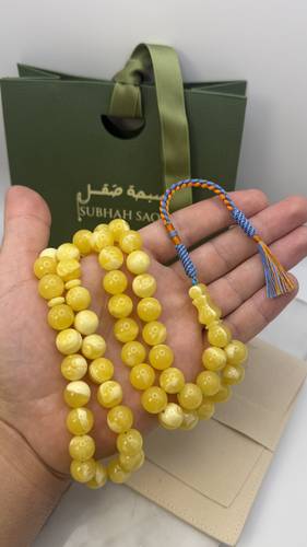 مسباح شبية كهرمان مدور كركوشة تفصال