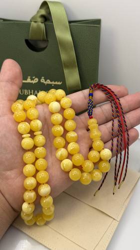 مسباح شبية كهرمان مدور كركوشة تفصال