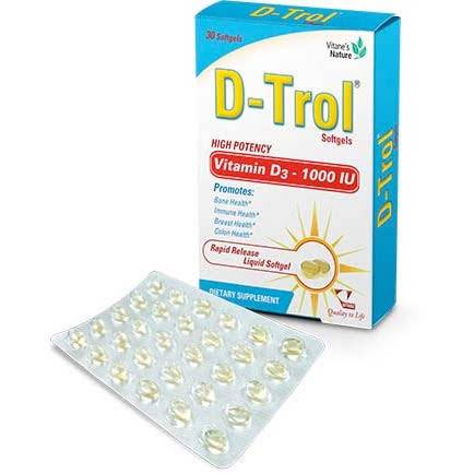 D-Trol دي ترول 1000 مجم 30 كبسولة مكمل فيتامين د