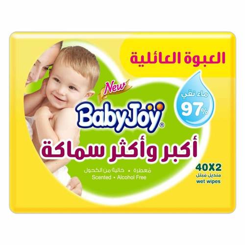 منديل مبلل بيبي جوي سميك شد 2*40 