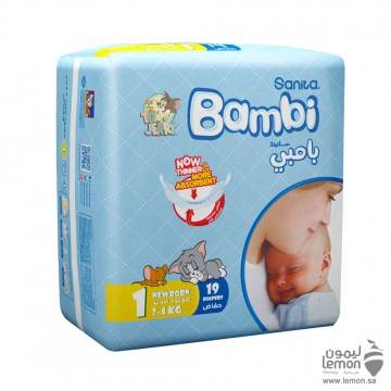 بامبى سانيتا رقم 1 عدد 19 حفاضة 