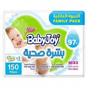 منديل مبلل 150 من بيبي جوى عادي 50*3 