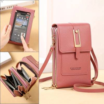 حقائب النساء محافظ جلدية ناعمة شاشة تعمل باللمس الهاتف الخليوي محفظة Crossbody حزام الكتف حقيبة يد للإناث حقائب نسائية رخيصة