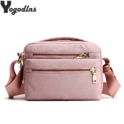 المرأة مقاوم للماء النايلون Crossbody حقائب الكتف عادية سعة كبيرة السفر مخلب حقيبة الإناث بلون متعدد جيب حقيبة يد