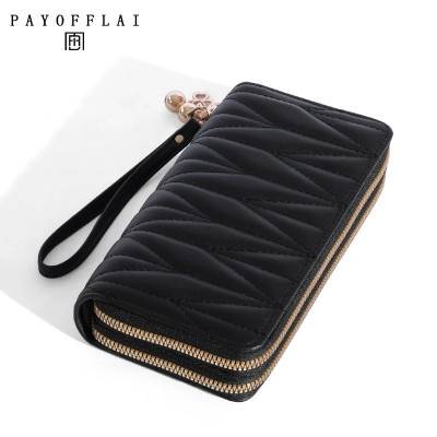 المرأة شرابة طويلة المحفظة ، المحفظة ، حامل بطاقة الأعمال ، سستة مزدوجة ، بولي clutch الجلود مخلب ، محفظة فاخرة وحقيبة الهاتف
