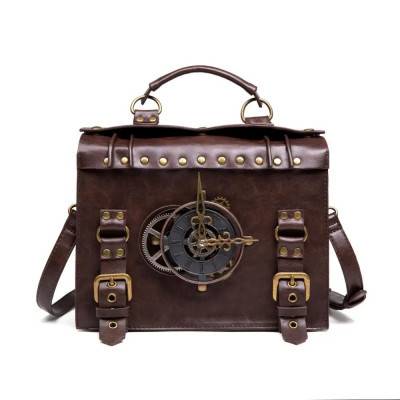 حقائب كتف واحدة Steampunk عتيقة للنساء ، حقيبة كروس ساعي الطراز القوطي للسيدات ، حقيبة بمقبض علوي ببرشام ، حقائب يد عتيقة