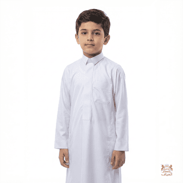 ثوب برستيج قلاب سادة أبيض