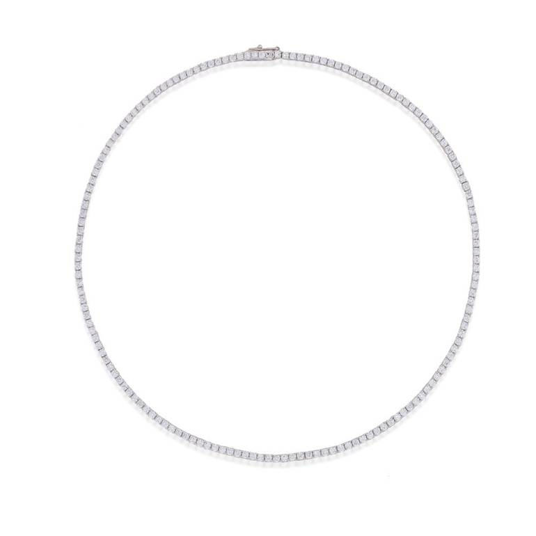عقد تنس مويسانيت | فضة 925 | 3mm | طول 15 إنش