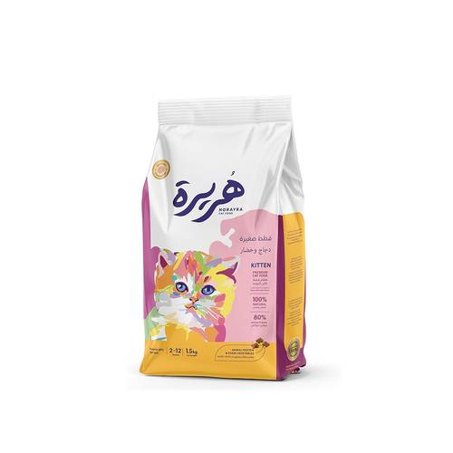 هريرة طعام جاف للقطط الصغيرة بالدجاج و الخضار - 1.5 كيلو