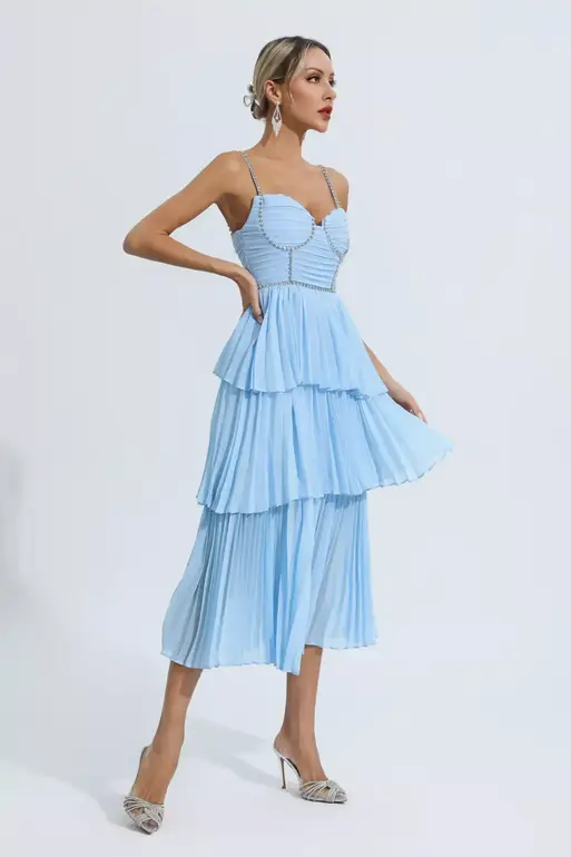 فستان بلا أكمام للركبة