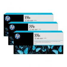 HP 771C 3-pack 775-ml Light Gray DesignJet Ink Cartridges  خراطيش حبر رمادي فاتح