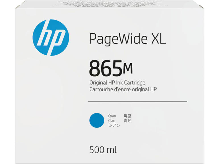 HP 865M 500ml Cyan PageWide XL Ink Crtg  أزرق