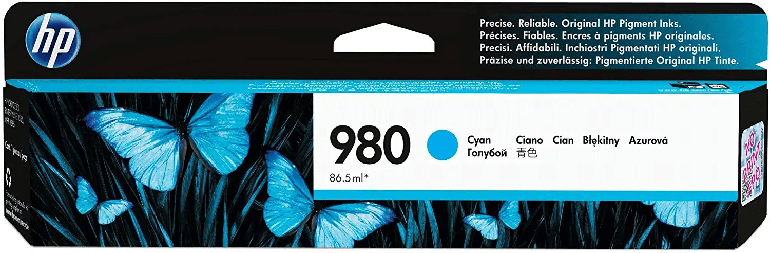HP 980 Cyan Original Ink Cartridge خرطوشة حبر أصلية أزرق