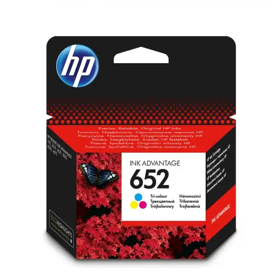 HP 652 Tri-color Original Ink Advantage Cartridge خرطوشة حبر أصلية ثلاثية الألوان
