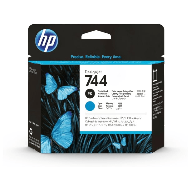 HP 744 Photo Black/Cyan DesignJet Printhead رأس الطباعة أسود / أزرق للصور