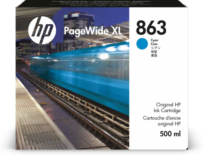خرطوشة طباعة حبرية HP 863 سعة 500 مل ازرق عريضة بحجم XL