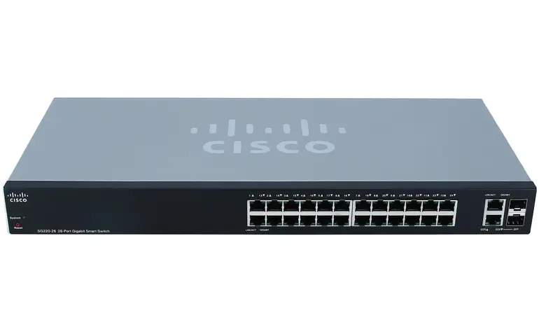 Cisco Smart Switch SG220-26 26-port Gigabit, 2 combo mini-GBIC ports-SG220-26-K9-UK
