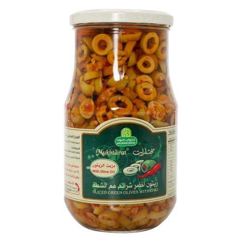 زيتون اخضر شرائح حلواني مع الشطة (325جم)