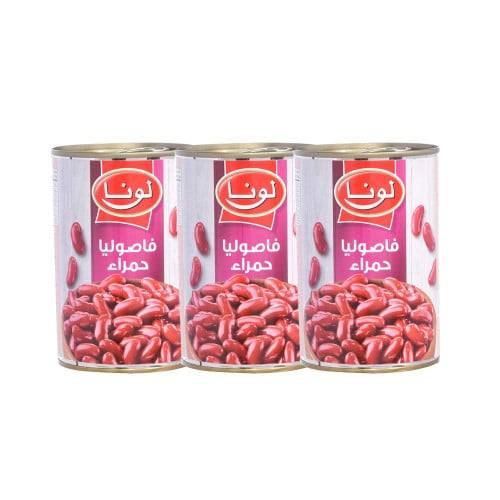 عرض 3 حبات فاصوليا حمراء من لونا 3 * 380 جرام