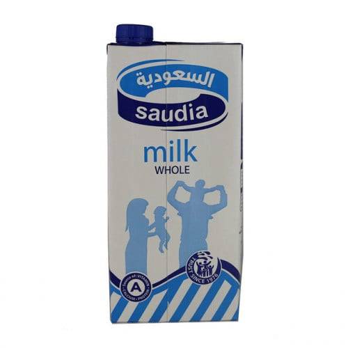 حليب كامل الدسم من السعودية 1 لتر