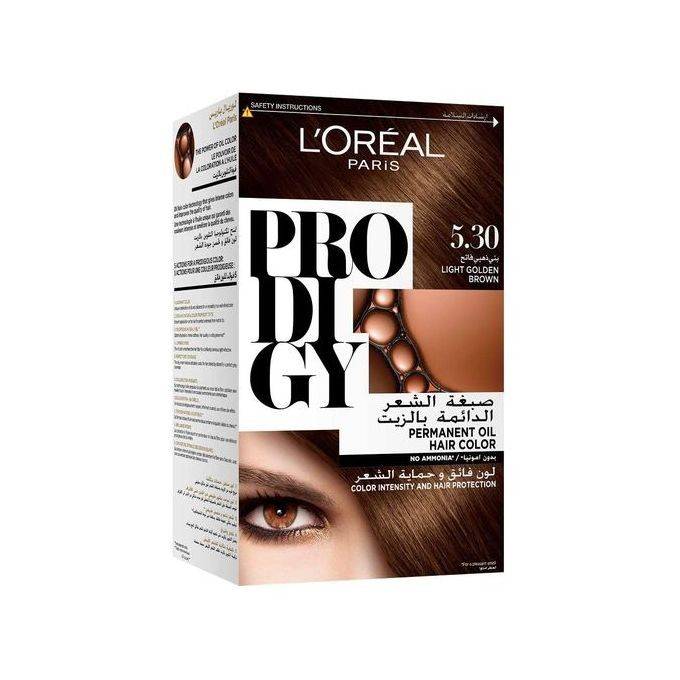 صبغة للشعر برودجي من لوريال باريس درجة لون رقم 5.30 -بني ذهبي فاتح 