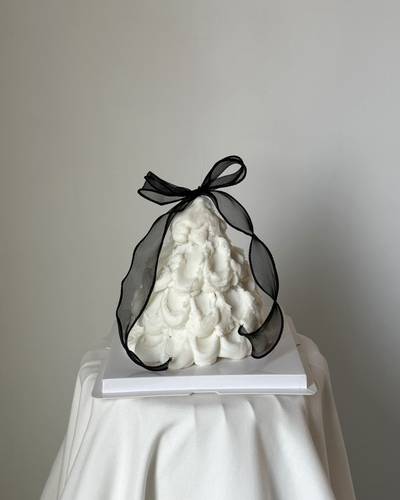 Black Ribbon Candle Cake